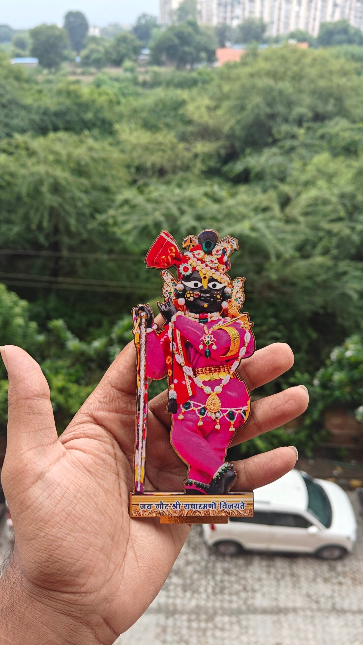 Radharaman Ji Wooden Cutout - Image 2