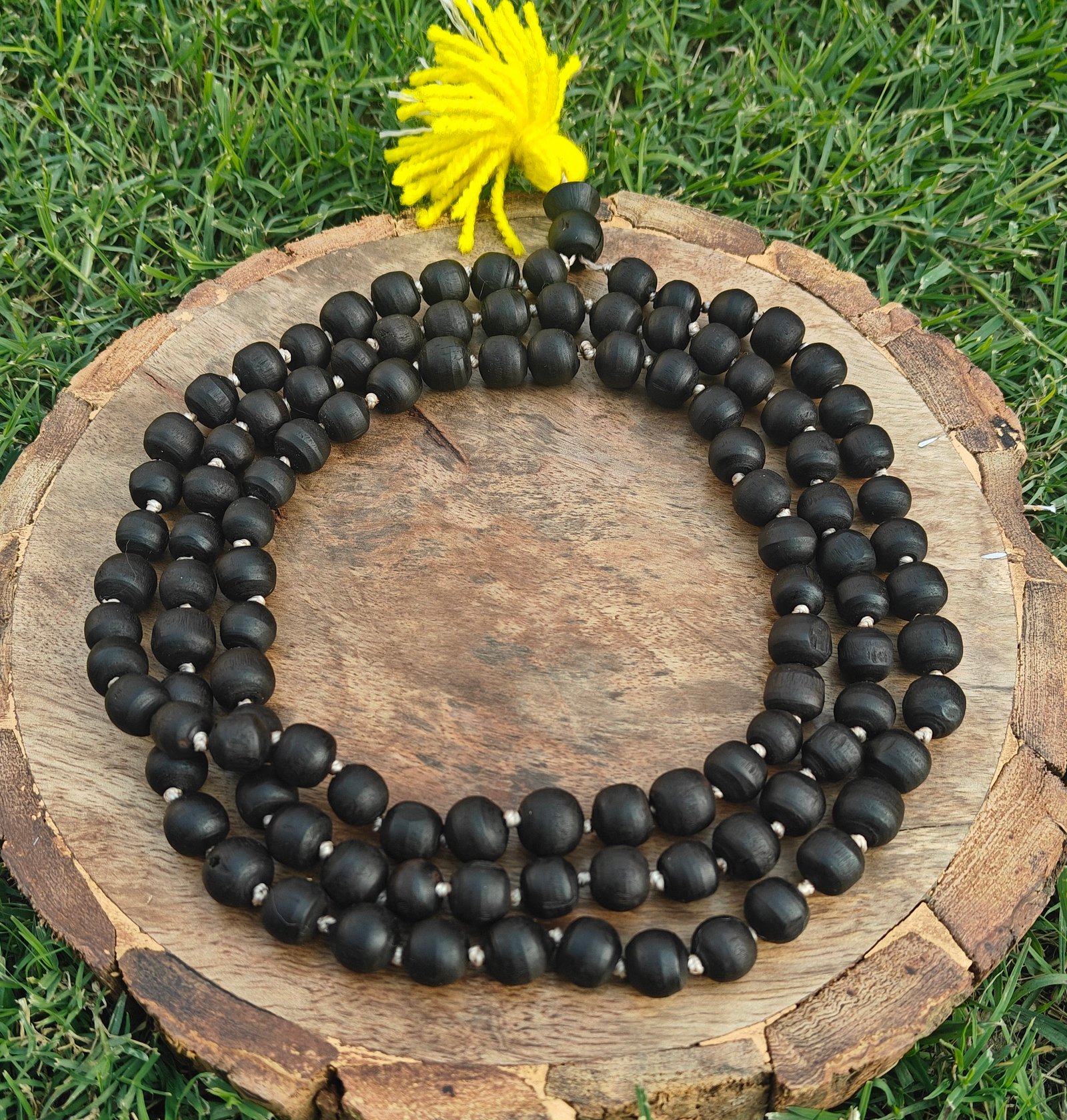 Desi ghee prepared black Tulsi japmala 108+1 beads ( 10 mm)