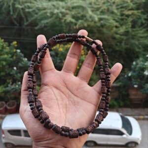 2 round black brown radha naam kanthi mala