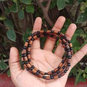 Black Brown Tulsi kanthi mala mix beads