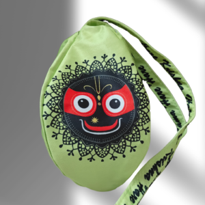 Jagannath Ji green multi printed japa bag