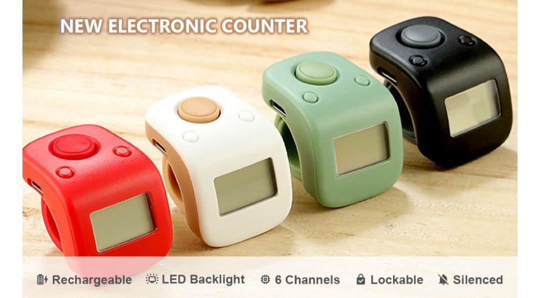 Noiseless Multi-Functional Chargeable Counter with LED light & reversible display