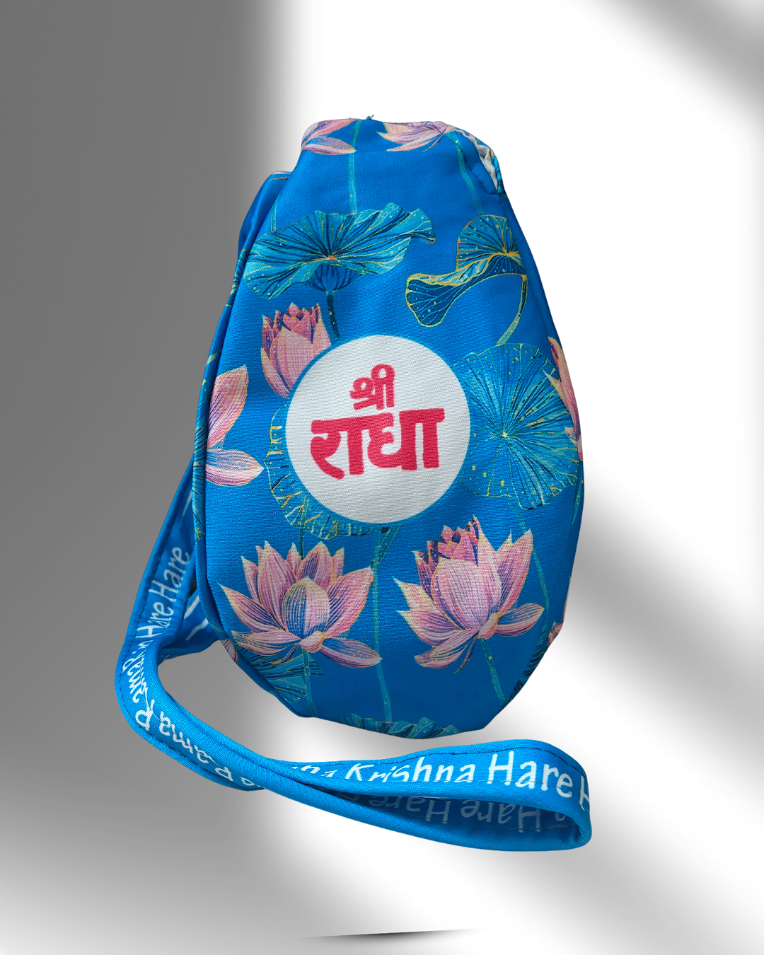 Shree Radha Floral Style blue Japa Bag