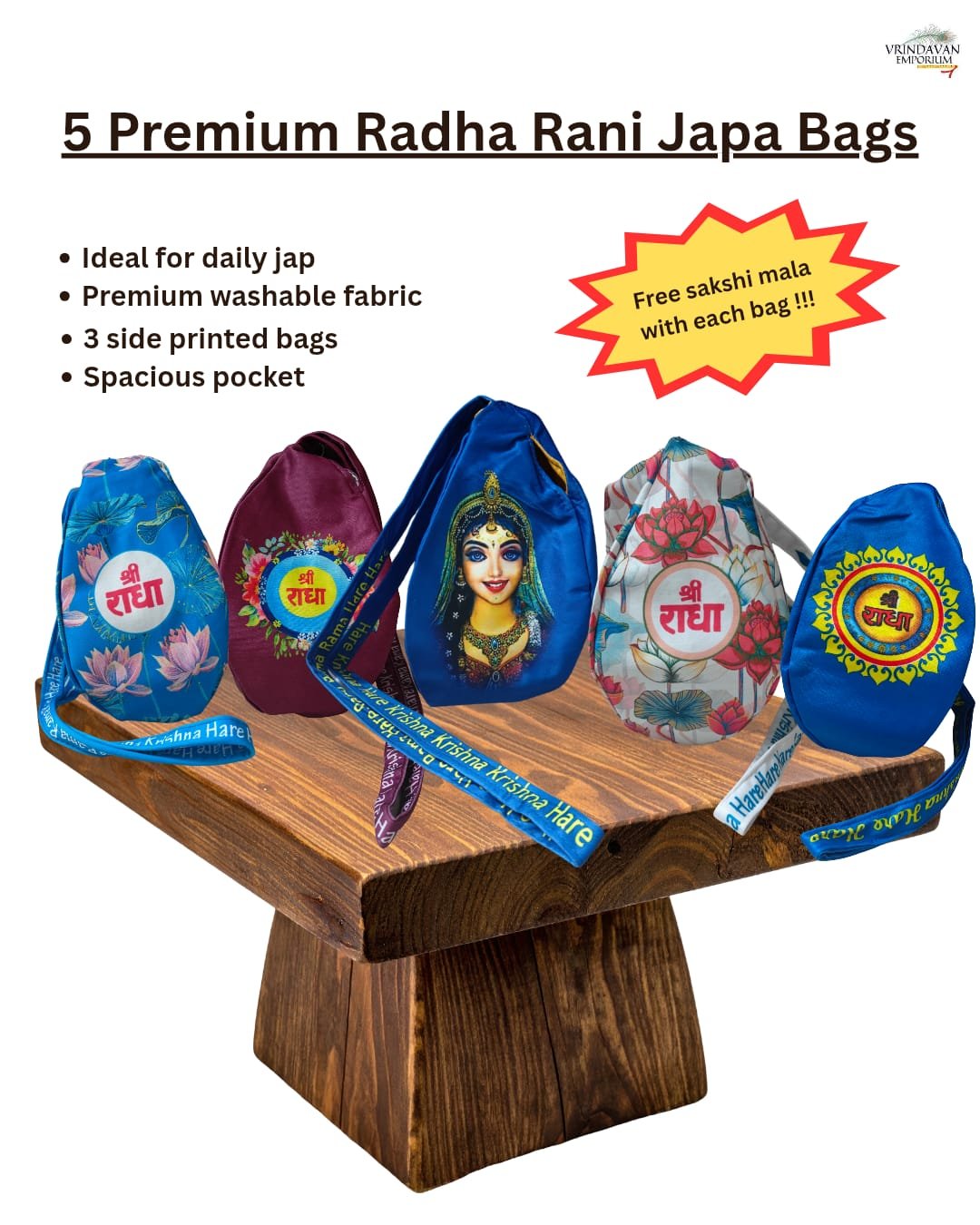 Radha rani lover's japa bags combo