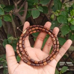 2 Round Brown Tulsi Kanthi Mala (long beads)