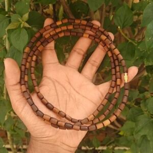 3 Round Brown Tulsi Kanthi Mala ( long beads)