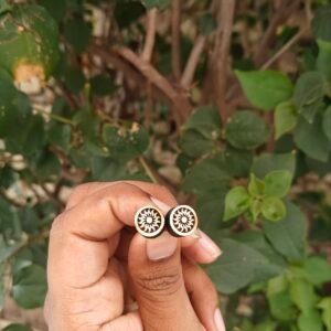 Sun Design Pure Tulsi Earrings | Handcrafted Devotional Earrings