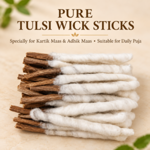 Pure Tulsi Wood Wick Sticks | Traditional Puja & Deepak Seva Wicks (Pack of 35 sticks)