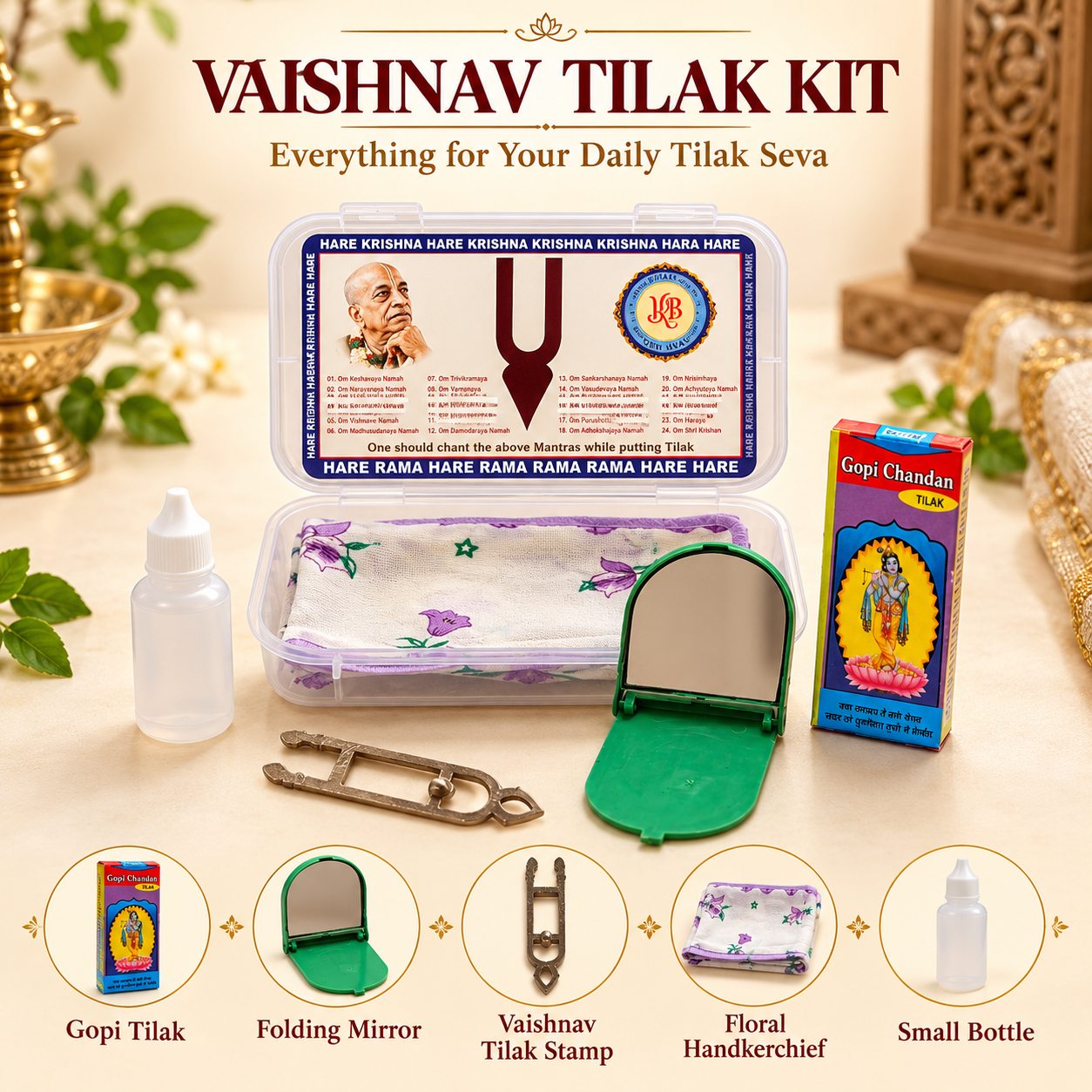 Vaishnav Tilak Kit with Gopi Chandan | Travel-Friendly Kit